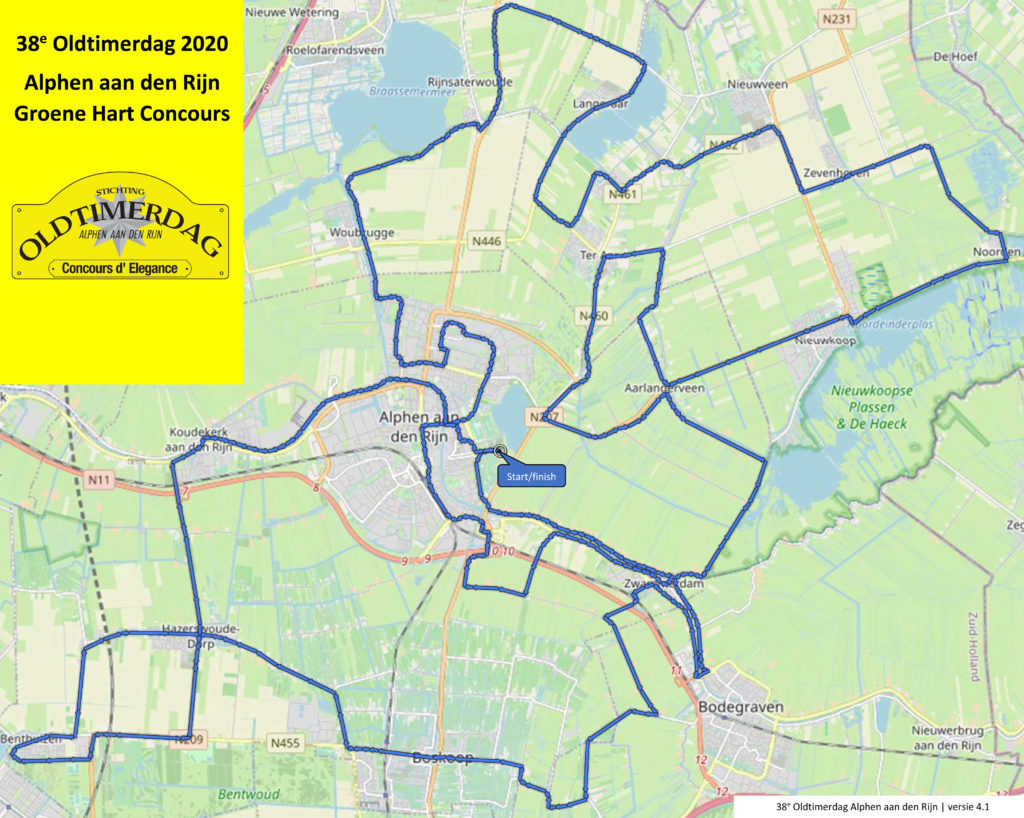 Oldtimerdag 2020 route plattegrond V4 - Oldtimerdag Alphen aan den Rijn